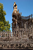 Myanmar - Mandalay, Shwenandaw Kyaung (the Golden Palace) a wonderful example of the Burmese unique teak architecture and wood-carving art. 